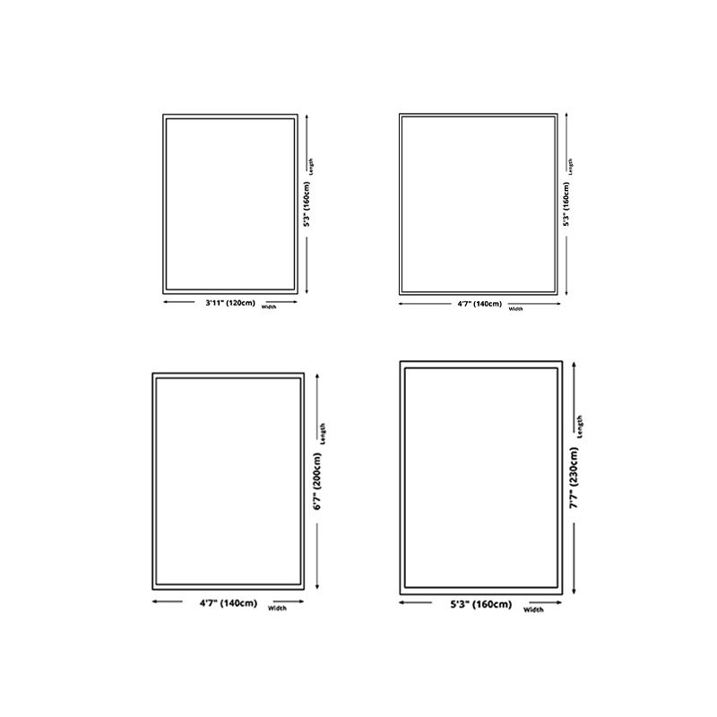 Simple Lines Rectangle Shape Rug Living Room Carpet Polyester Washable Area Rug