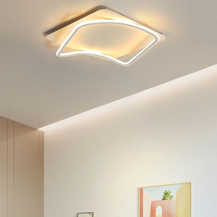 Simplicity Square LED Flush Light Fixture Aluminum Bedroom Ceiling Mounted Light