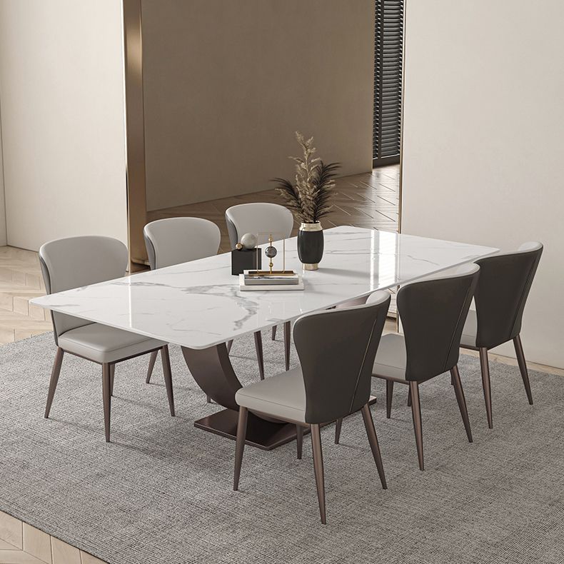 Modern Rectangle Sintered Stone Dining Table Set 1/2/4/5/7 Pieces Dining Set