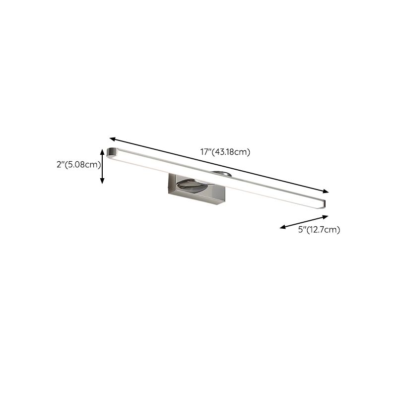 Modern Vanity Lighting Metal Wall Light Fixture in Silver for Bathroom