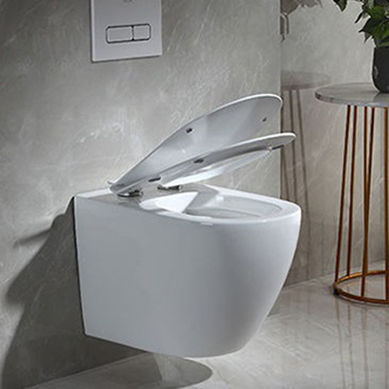 Modern Wall Mount Toilet Bowl 1-Piece Urine Toilet with Slow Close Seat for Washroom