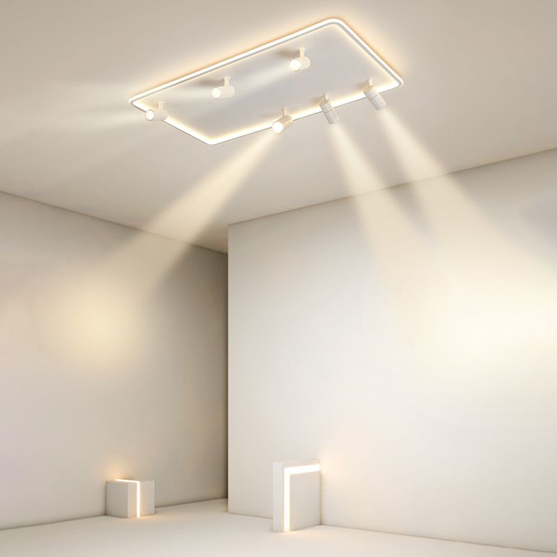 Square Cube Flush Mount Industrial Style Metal LED Flush Light with 6 Spotlights