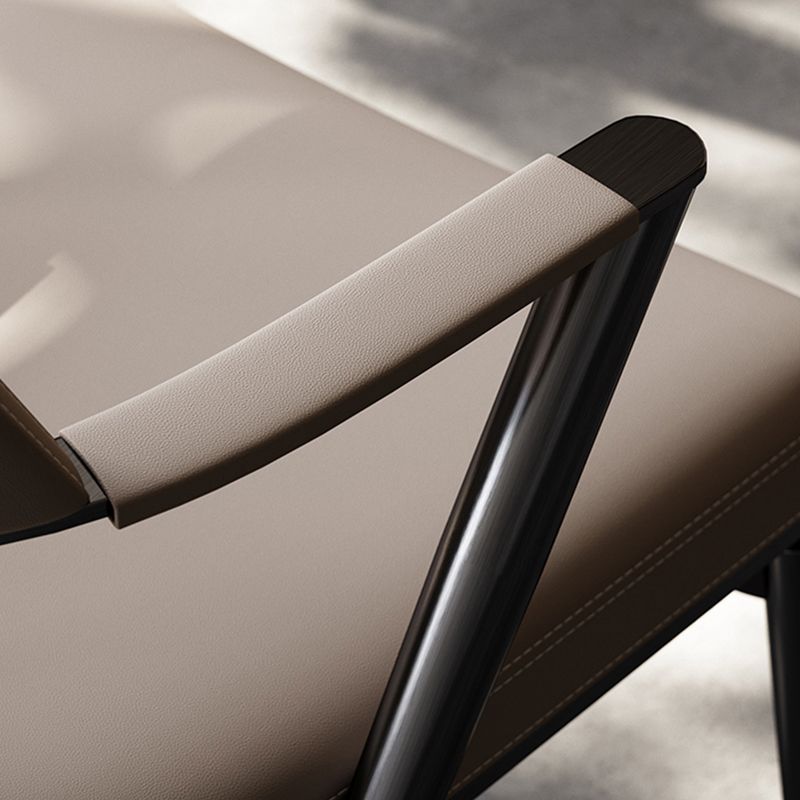 Contemporary Kitchen Dining Arm Chair Metal Legs Upholstered Chair