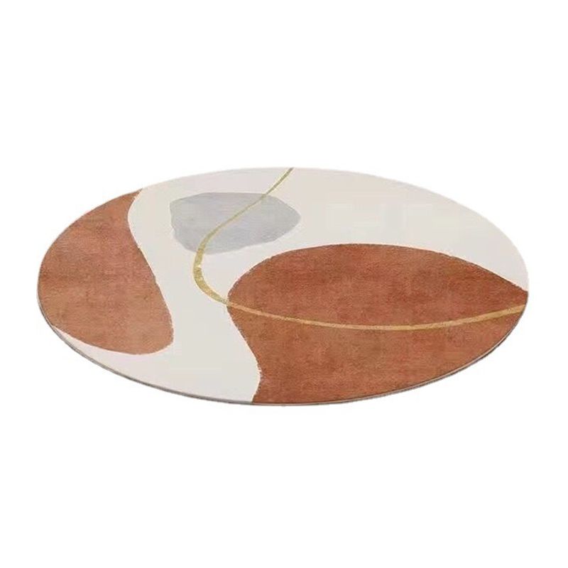 Orange Modern Carpet Polyester Color Block Carpet Stain Resistant Carpet for Living Room