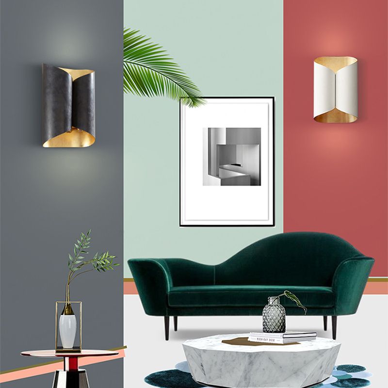 Modern Style Geometry Shape Wall Sconce Metal 2 Lights Sconces for Bedroom