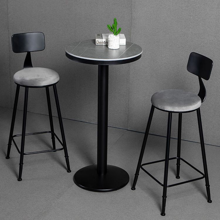Industrial 1/2/3 Pieces Round Bar Table Set Sintered Stone Bistro Set