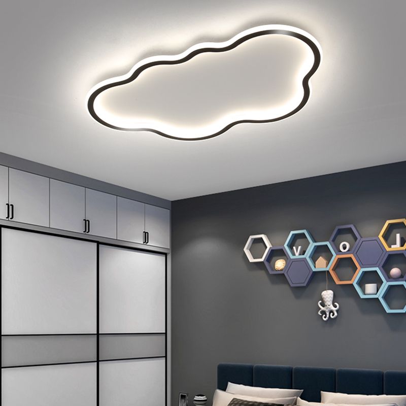 Accesorio de techo LED de nube acrílica en soporte empotrado de hierro forjado de estilo conciso moderno