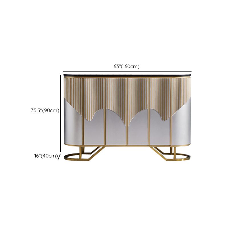 Marble Credenza Modern and Contemporary Server with Cabinets