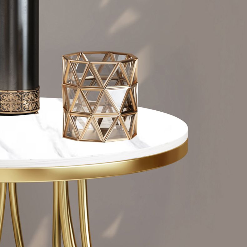 Metal Frame Accent Table Nightstand Lower Shelf Night Table for Bedroom