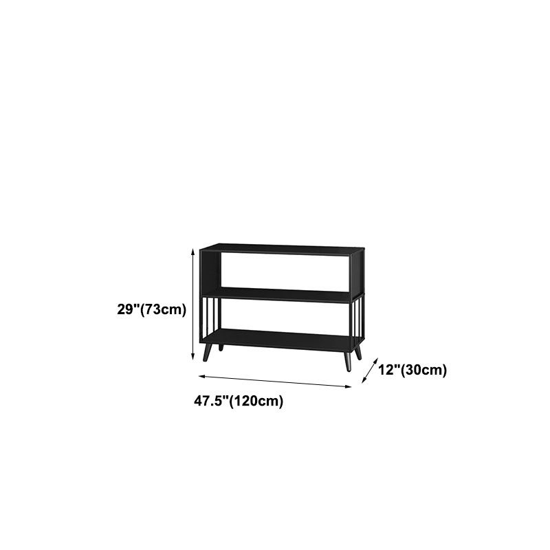 12" W Black Iron Frame Bookshelf Modern Open Storage Bookcase for Home Office