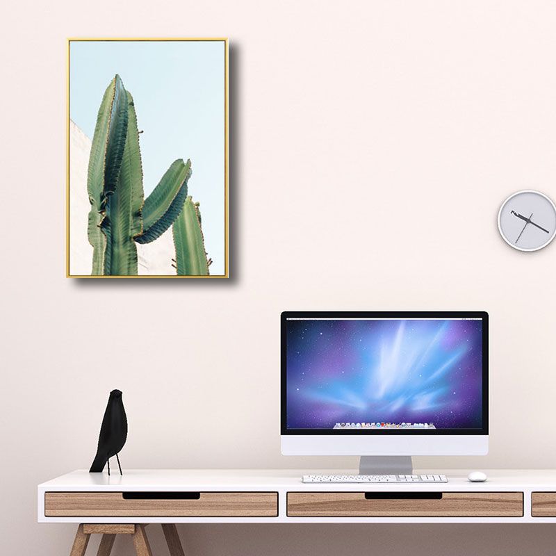 Cactus Wall Art Decor Contemporary Decorative for Guest Room Canvas Prints in Green