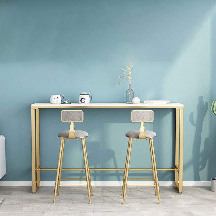 Glam Pub Table Trestle Base Rectangle Bar Table for Indoor and Breakroom