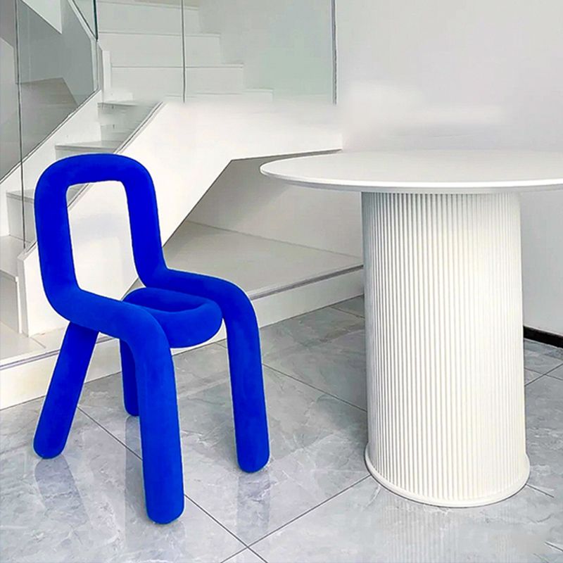 Samt-Designer-Wohnzimmer-Beistellstuhl, farbenfroher offener Esszimmerstuhl