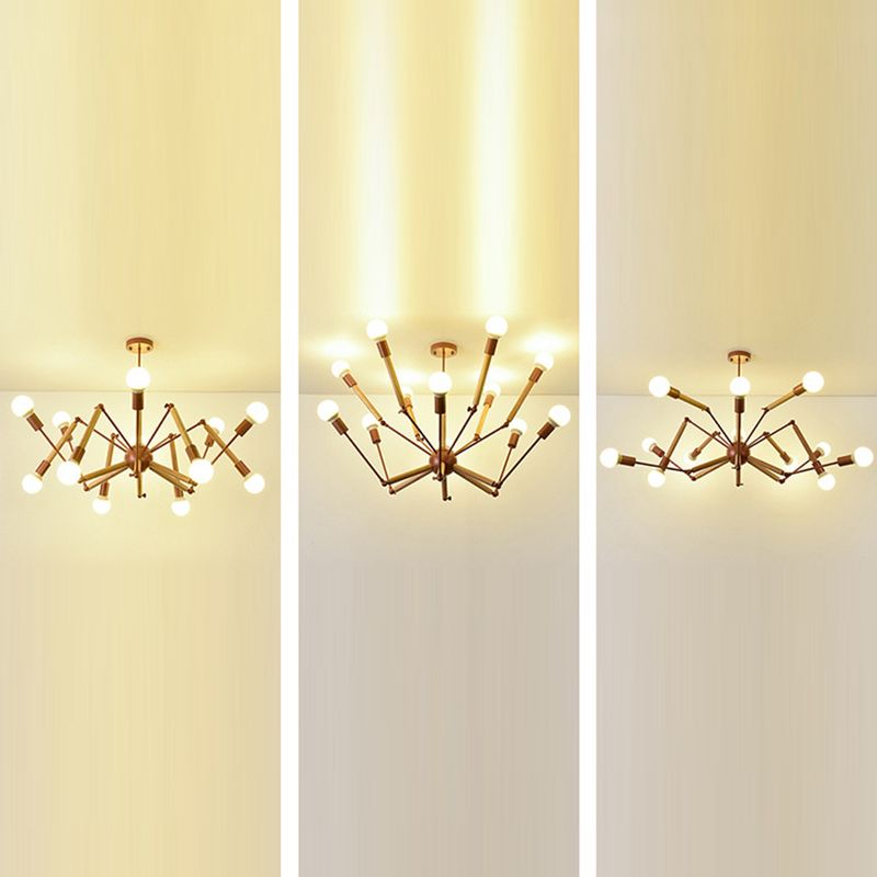 Adjustable Chandelier Pendant Light Industrial Style Black Metal Ceiling Hung Fixture