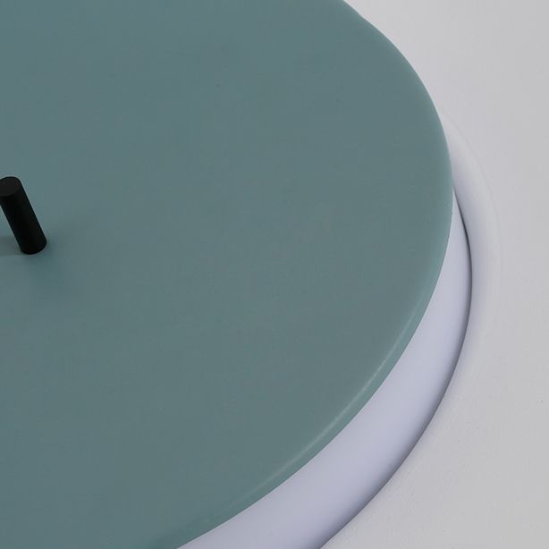 Lámpara de techo LED nórdica moderna, montaje empotrado circular de hierro lacado con pantalla acrílica