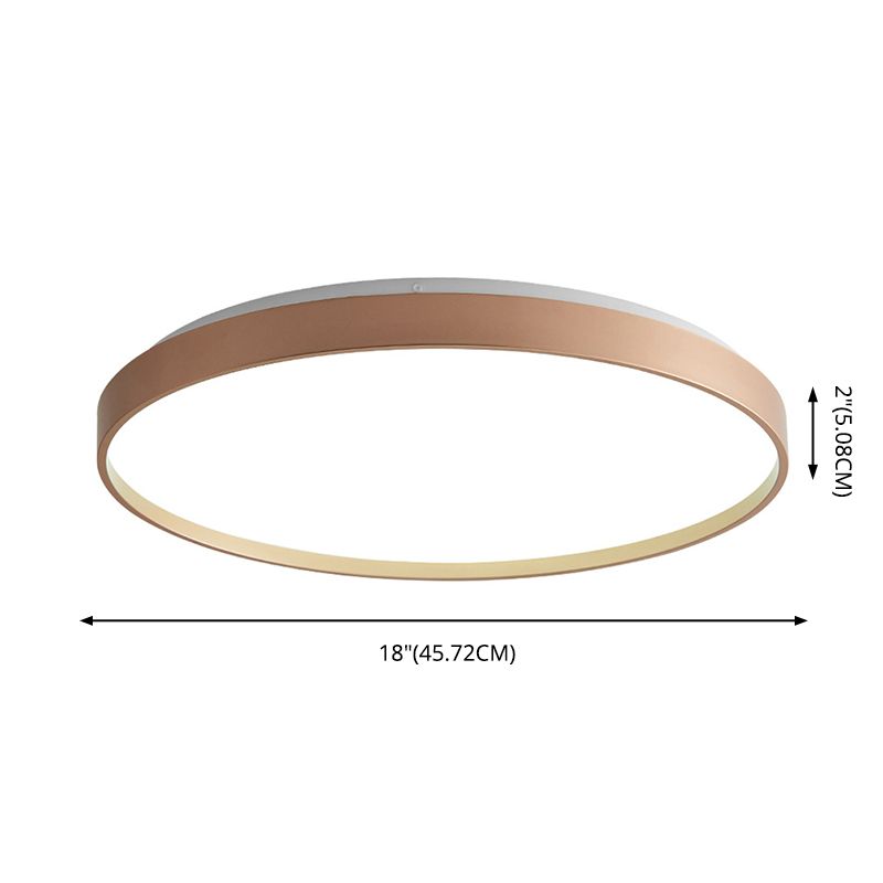Plafonnier rond simple en métal pour salle d'étude, éclairage LED encastré avec diffuseur en acrylique