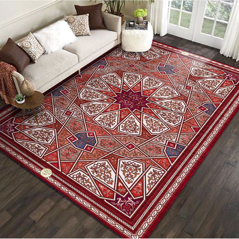 Tappeto di stampa damask marocchina multicolore in polipropilene tappeto resistente alle macchie resistenti a tappeto anti-slip per arredamento per la casa