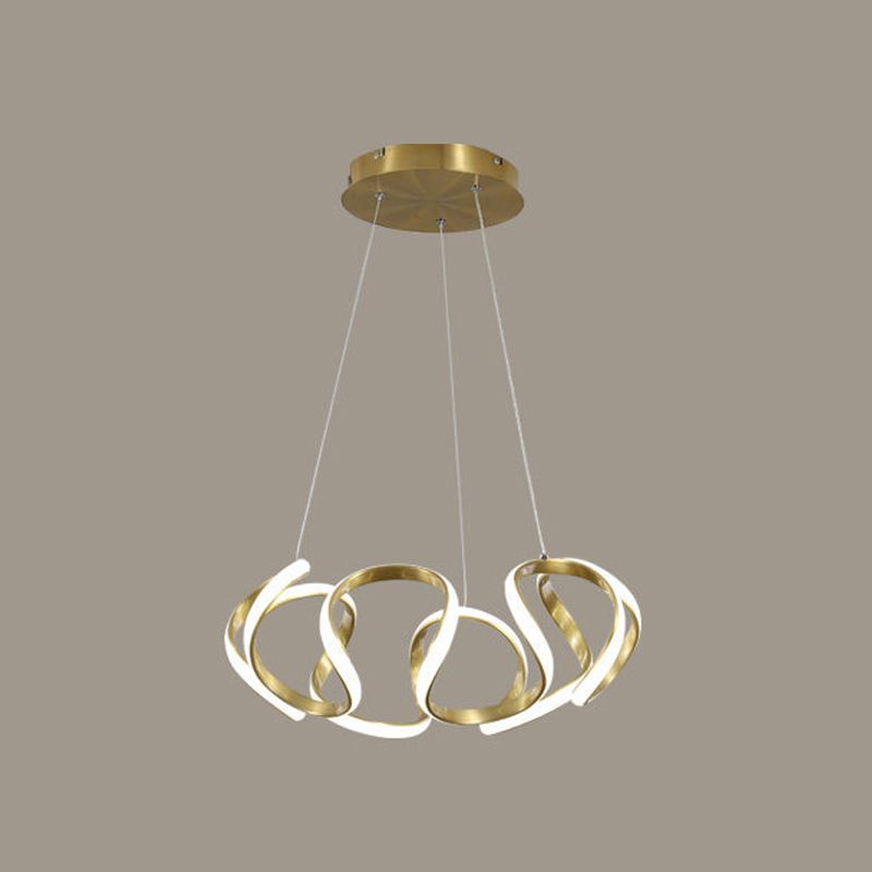 Verdrehung der Streifenform Hängnisbeleuchtung Moderne LED -Metallhängelampe