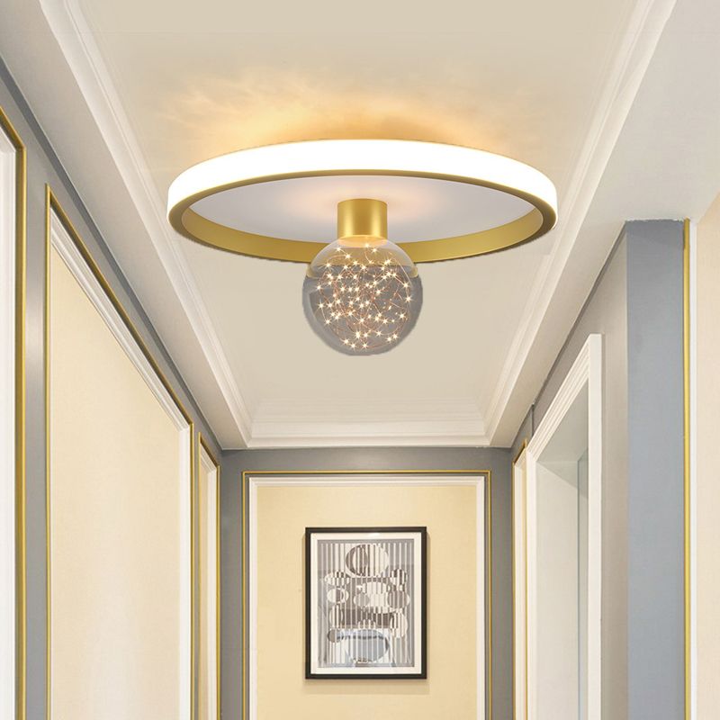 Dispositivo de luz de montaje de techo de LED nórdico de iluminación de techo geométrico con Shade de vidrio