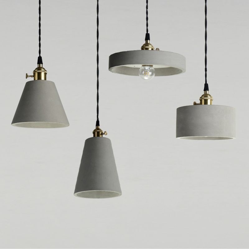 Créatif 1 Light Pendant Light Ciment suspendu luminaire pour le café