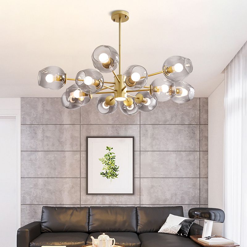Contemporary Spherical Shade Pendant Chandeliers Glass Hanging Chandeliers