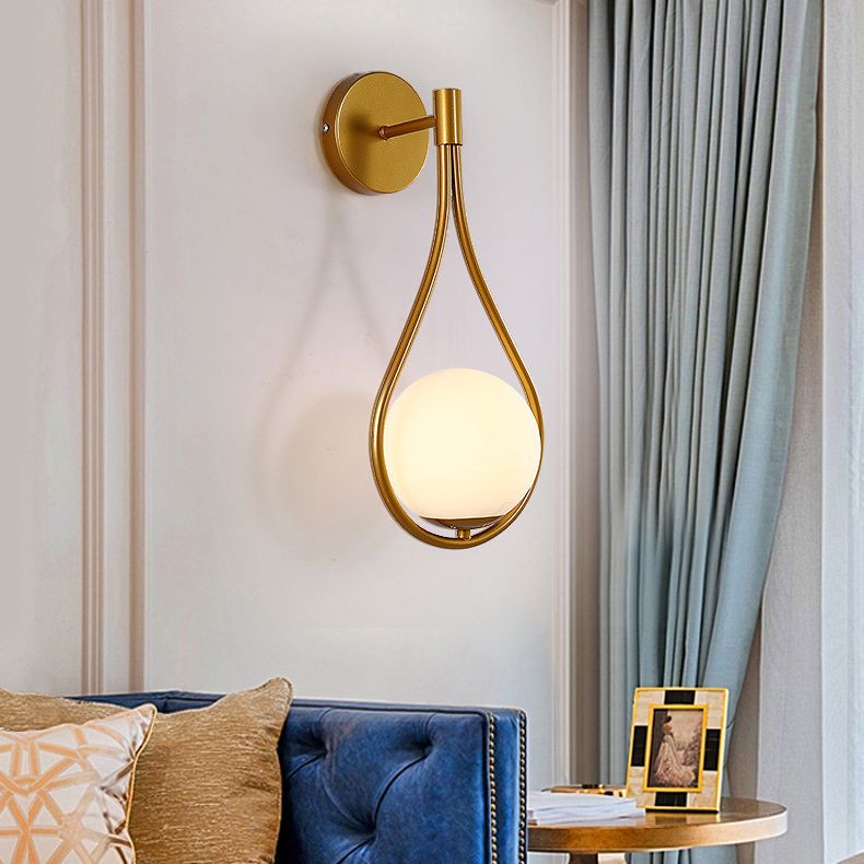 Contemporary Droplet Wall Mounted Lights Milk Glass Wall Mounted Lamp for Restaurant