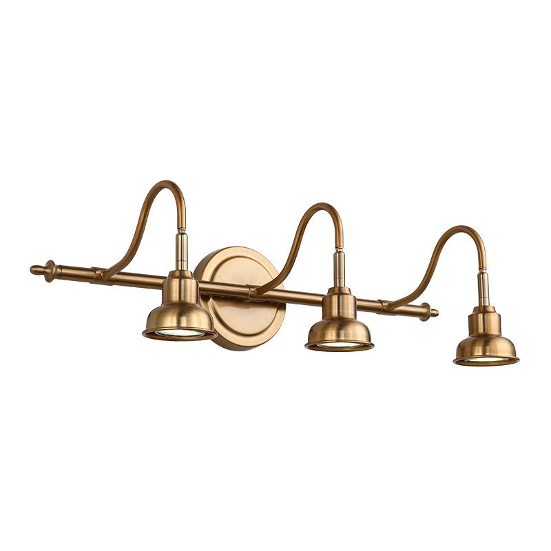 Application murale de style postmoderne Gold Multi Blub Metal Mur Murd Mall pour salle de bain