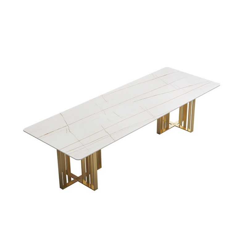 Industrial Style Dining Table Sintered Stone Rectangle Table for Dining Room