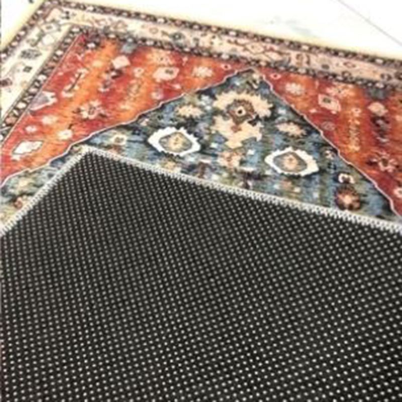 Roter Ton Vintage-Fläche Teppich Polyester Medaillon-Druck Teppich nicht rutschfestem Innenteppich für Wohnzimmer