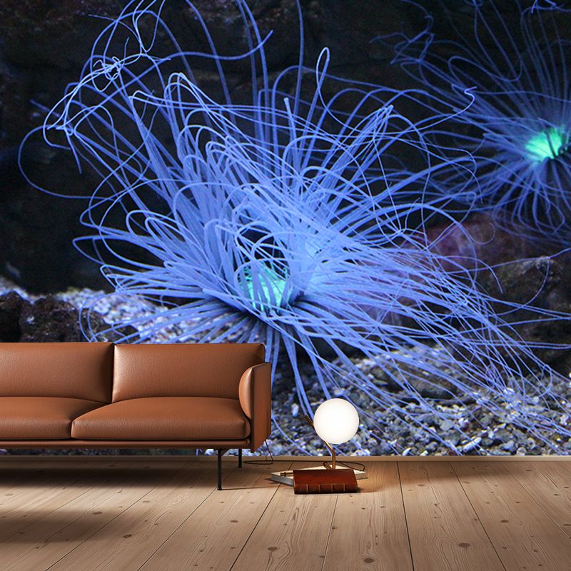 Seabed Swimming Creatures Mural Wallpaper Moisture-Resistant Wall Covering for Home