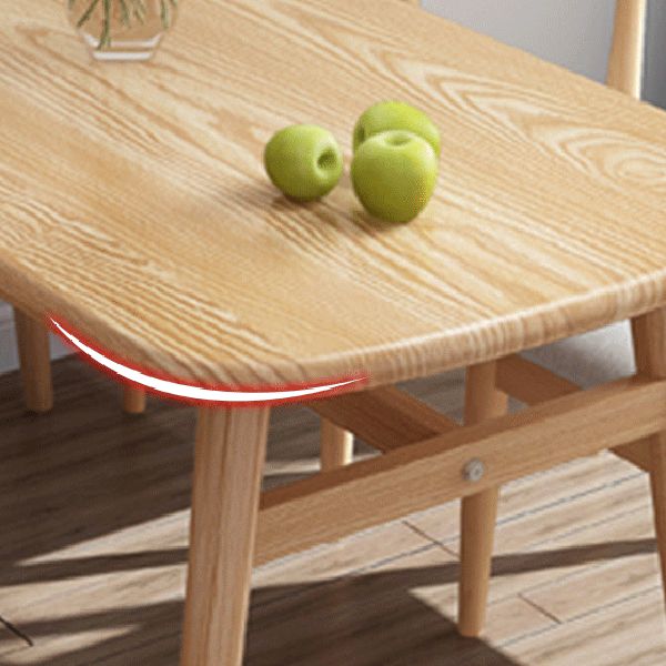 Contemporary Rectangular Wooden Dining Table with Trestle for 2-4 People