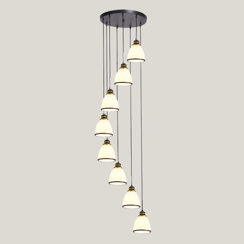 Geometrischer Schattenstreppenhänke Lichtglas zeitgenössischer Multi -Licht -Anhänger