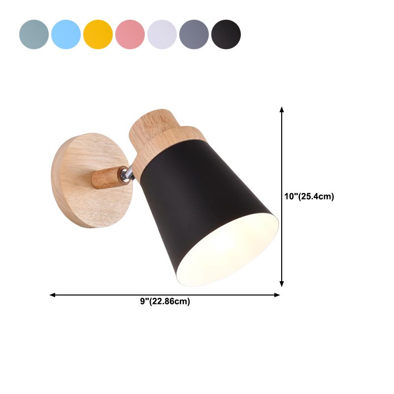 1-Light Tapered Wall Light Sconce Modern Style Metal Wall Mounted Lights