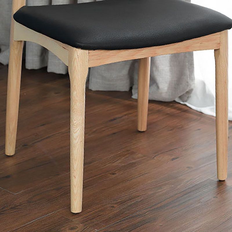 Silla de comedor estilo moderno Silla auxiliar sin brazos con patas de madera