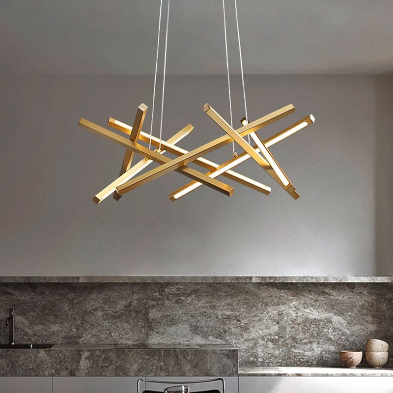 Lumo a pendente lampadario impilato Luce contemporanea LED in metallo a sospensione Luce a sospensione