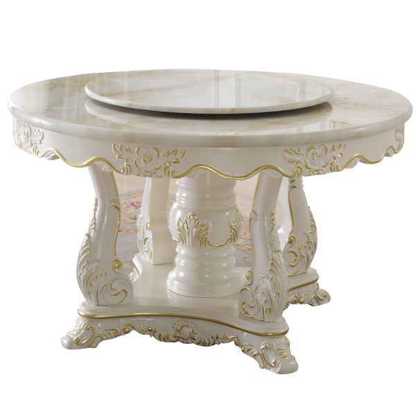 Mesa de comedor redonda de estilo victoriano Mesa de pedestal de madera maciza de madera maciza para comedor