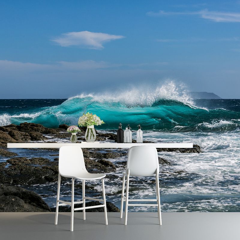 Photography Pattern Mildew Wall Mural Sea Horizontalt for Living Room