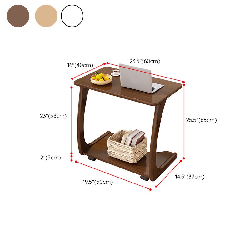 C-Shape Side End Snack Table Modernistic Style Tray Top Side Table for Bedroom
