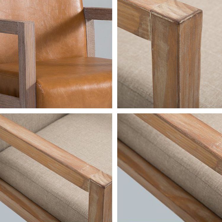 Country Style Pine Wood Chair Set Solid Back Dining Armchairs for Kitchen
