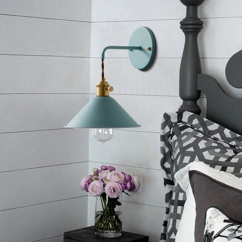 Modern Macaron Sconce Lighting Metal Geometric Wall Lamp for Bedroom