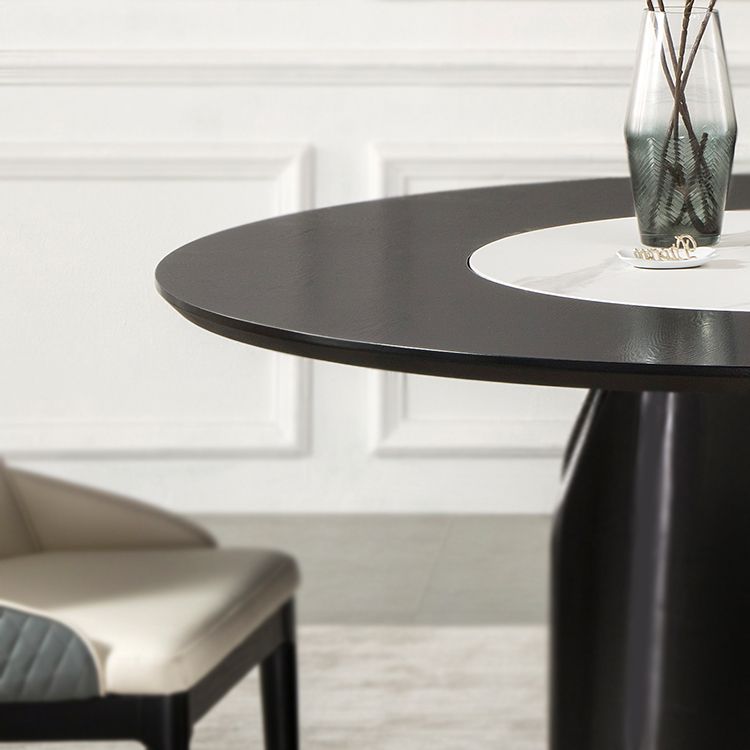 Solid Wood Dining Table Set 1/4/5/7 Pcs Pedestal Dining Table with Upholstered Chairs