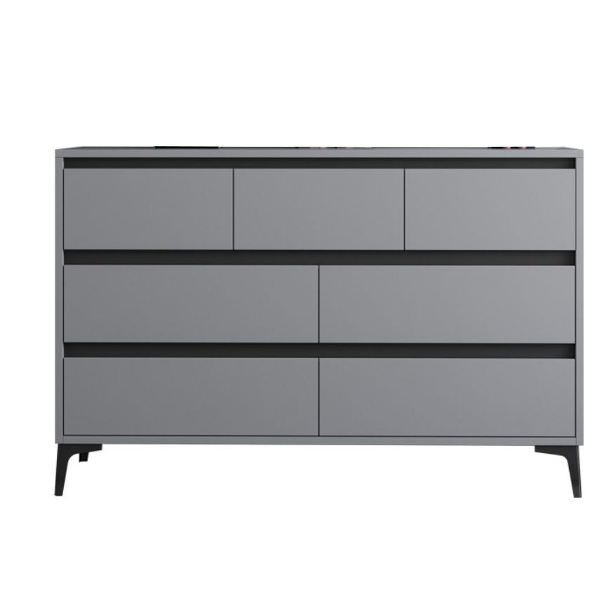 Contemporary Horizontal Double Dresser Wood Storage Chest Dresser for Bedroom