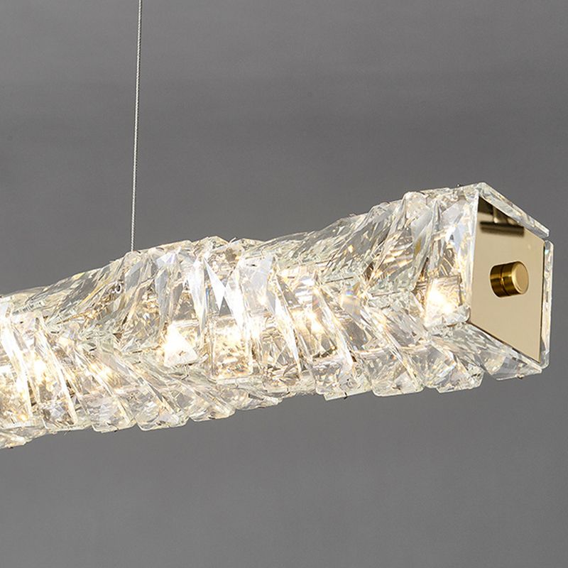 Single Modernism Chrome/Golden Ceiling Light LED Crystal Kitchen Island Lighting for Foyer