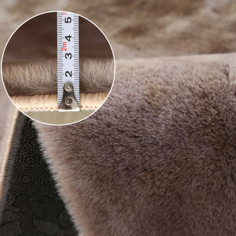 Trendy Plain Shag Area Rug Creative Polyester Rug Anti-Slip Backing Carpet for Home Decor