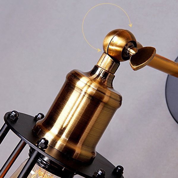 Innen- oder Outdoor -Wandleuchte Vintage Industrial Wall Light im Metallkäfig