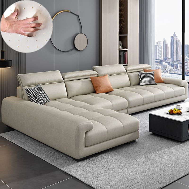 4-seater Sectional with Adjustable Head Pillow for Living Room