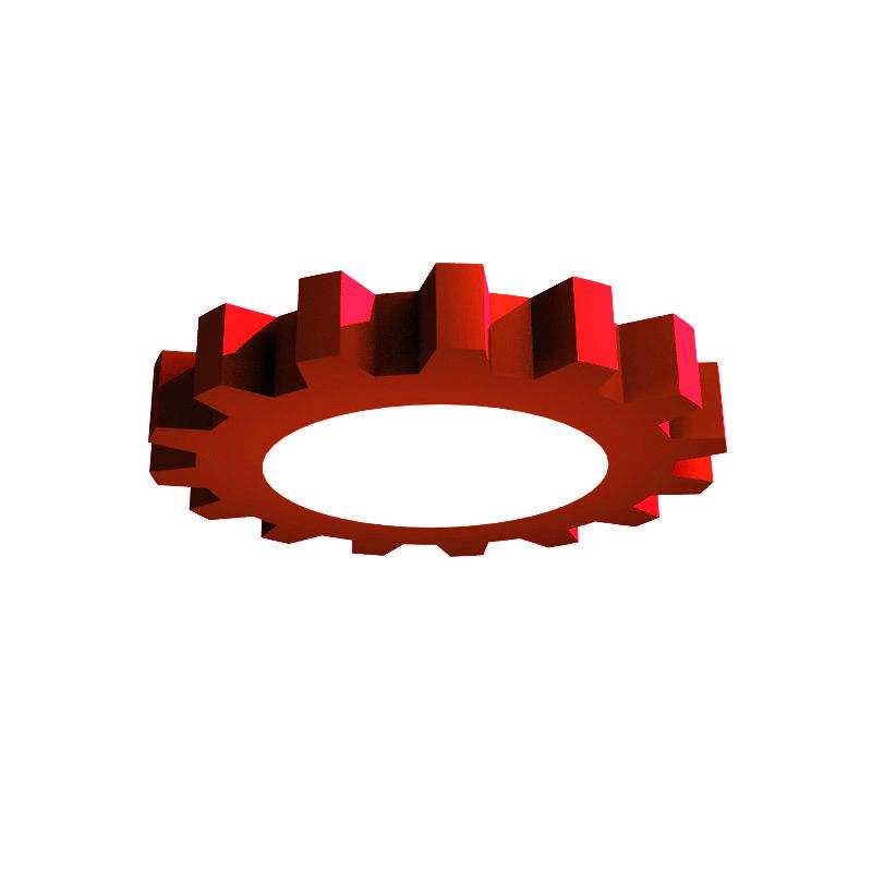 Gear Boys Room Flushmount Metallic 16"/19.5" Wide LED Kids Close to Ceiling Light in Red/Blue/Green