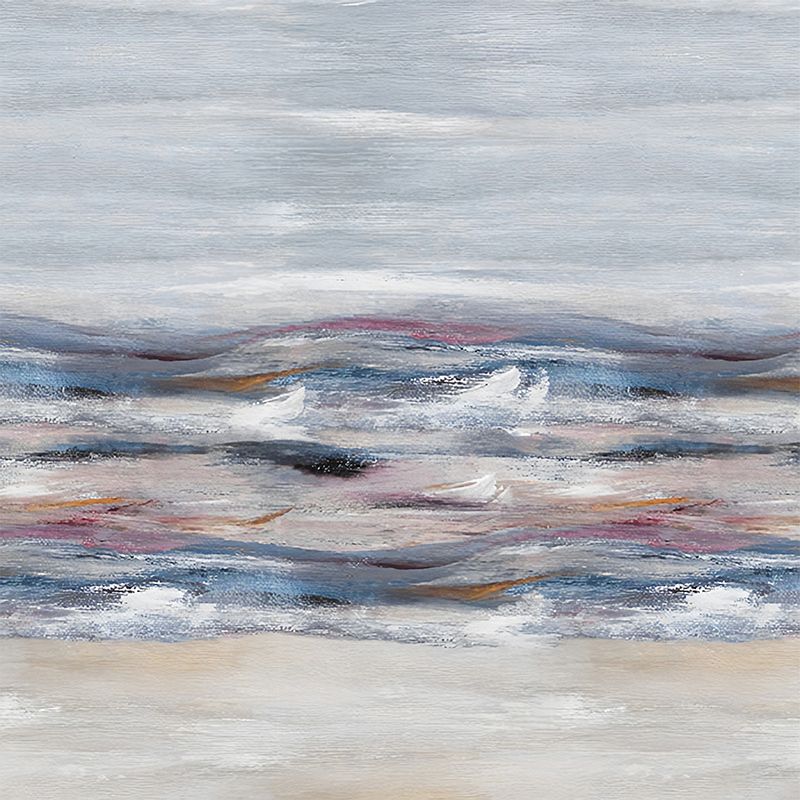 Blue and Purple Simplicity Mural Wallpaper Custom-Printed Ombre Wall Art for Study Room