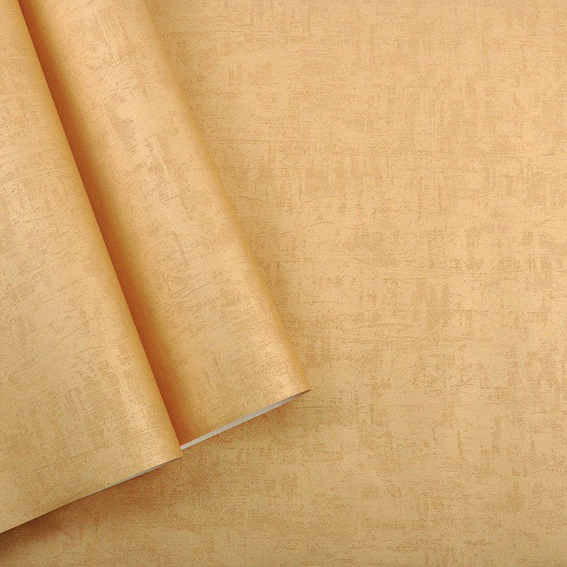Gold Solid Wallpaper Roll Minimalist Moisture Resistant Wall Decor for Dining Room