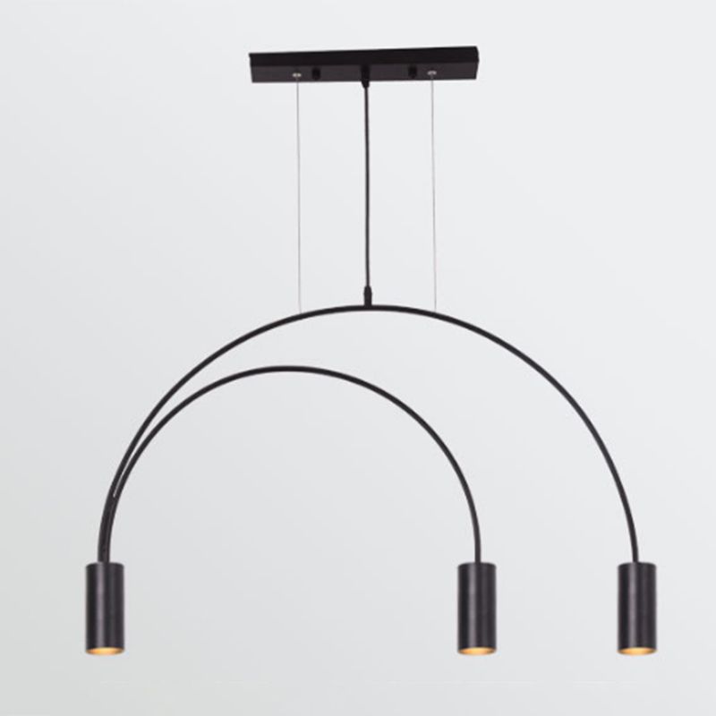 Cylinder Island Lights Contemporary Metal Island Chandelier Lights for Kitchen